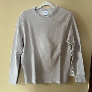 Zara Ribbed Knit Top in Taupe